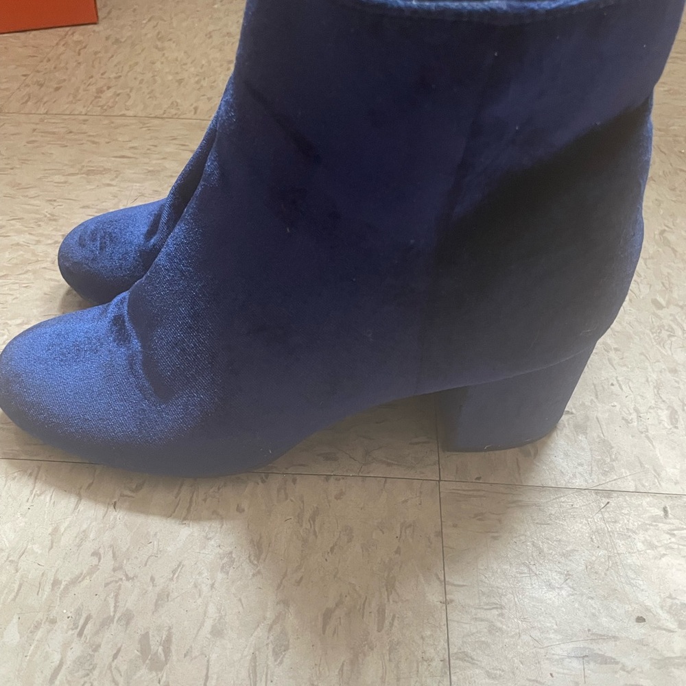 Navy Blue Suede Botties View 3